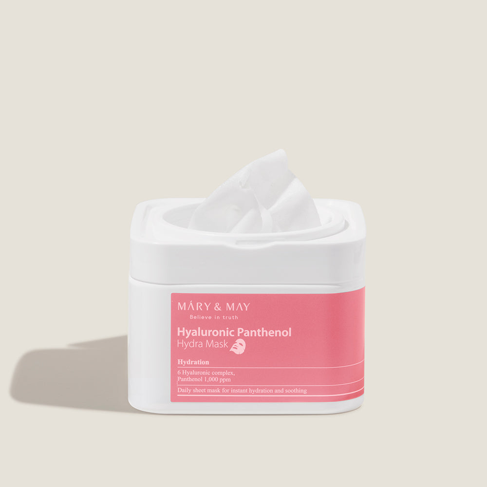Mary&May Hyaluronic Panthenol Hydra Mask - Drėkinamųjų Veido Kaukių Rinkinys | 30vnt