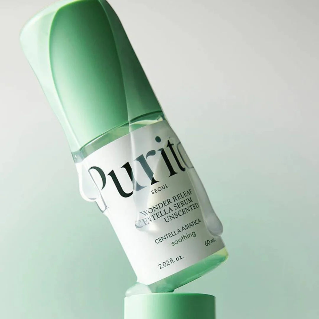 PURITO SEOUL Wonder Releaf Centella Serum Unscented veido serumas su centele | Korėjietiška Kosmetika