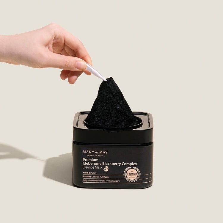 Mary&May Premium Idebenon Blackberry Complex Essence Mask - Lakštinių Veido Kaukių Rinkinys | 20vnt