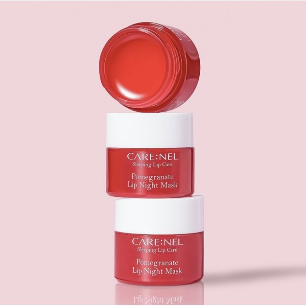 CARE:NEL Pomegranate Lip Night Mask Set - Drėkinamoji Lūpų Kaukė | 5g