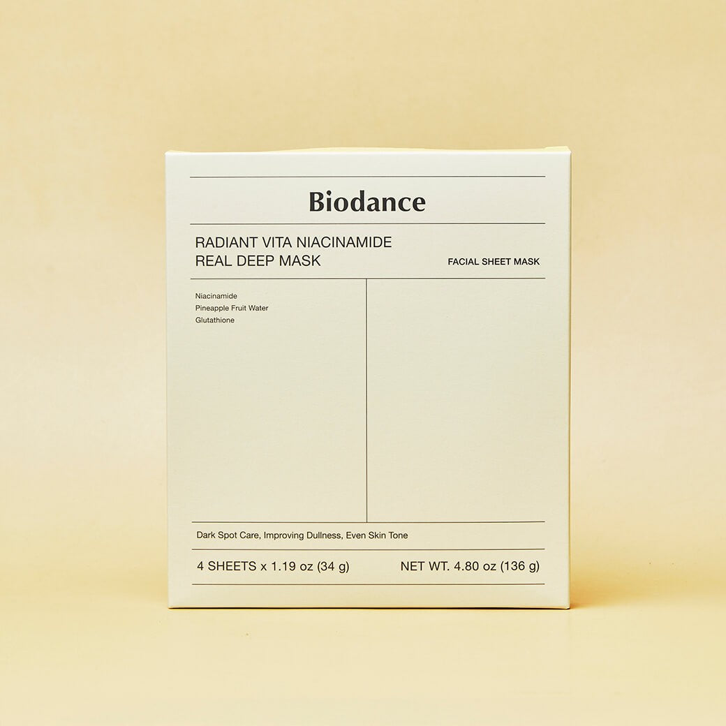 Biodance Radiant Vita Niacinamide Real Deep Mask - Skaistinamoji Veido Kaukė
