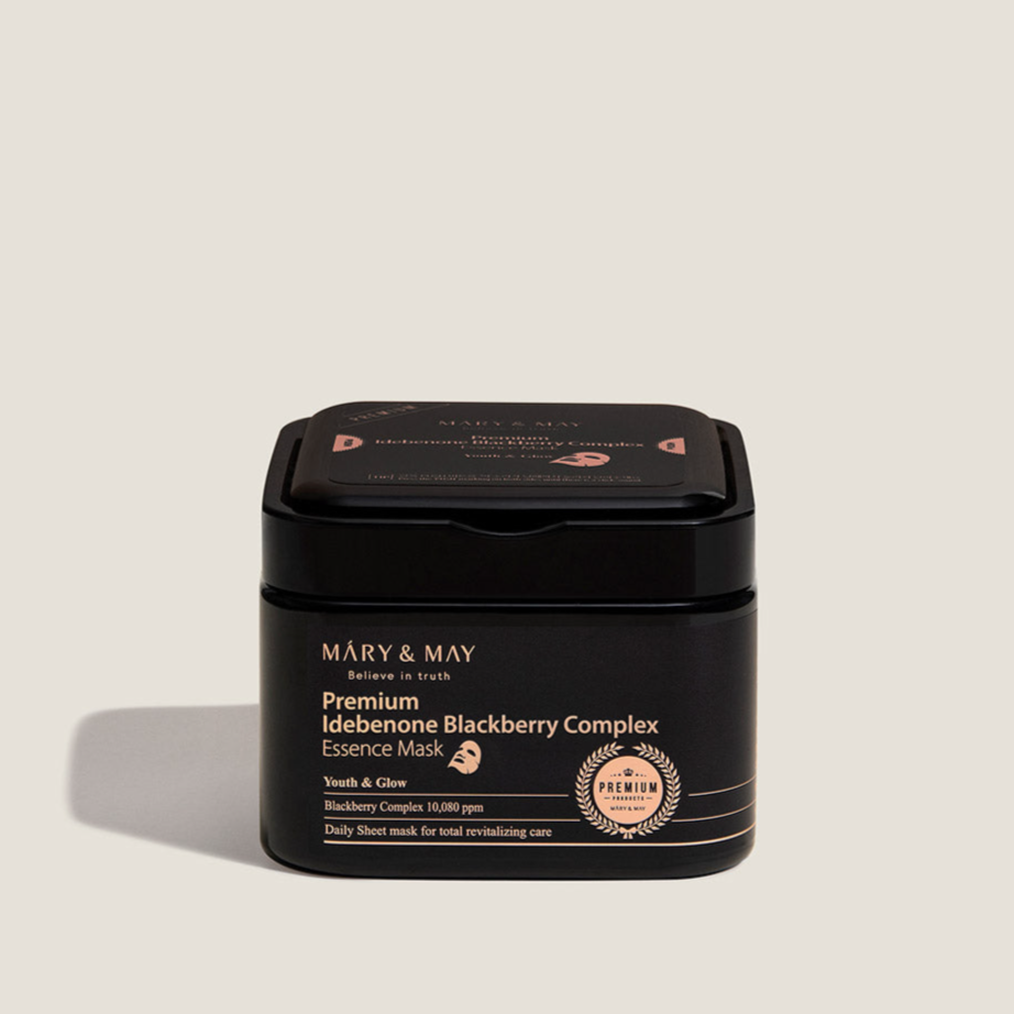 Mary&May Premium Idebenon Blackberry Complex Essence Mask - Lakštinių Veido Kaukių Rinkinys | 20vnt